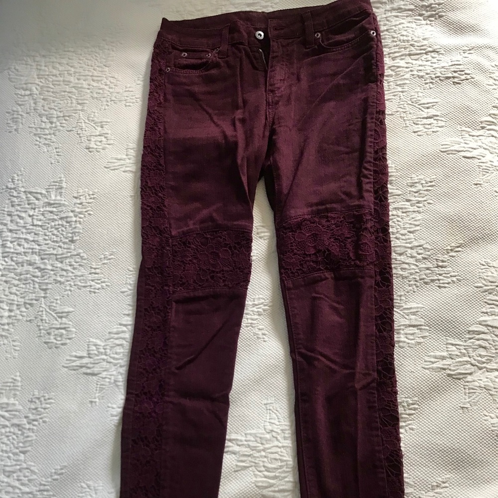 Maroon Carmar moto lace jeans